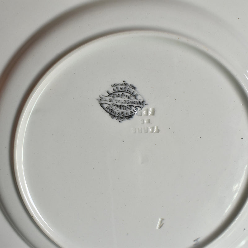 Antique Plate Barluet&Cie Creil Montereau Service Rousseau B