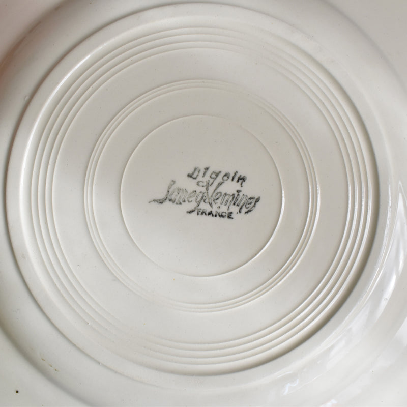 Vintage plate, Digoin & Sarreguemines, floral rim, 23cm D