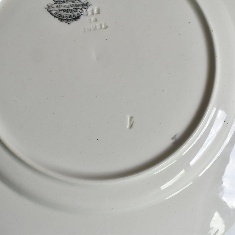 Antique Plate Barluet&Cie Creil Montereau Service Rousseau B