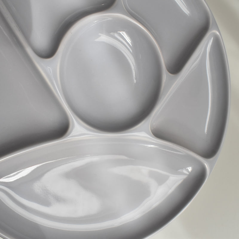 Vintage Fondue Plate Gien Gris H