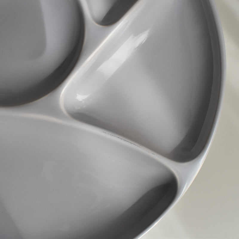Vintage Fondue Plate Gien Gris H