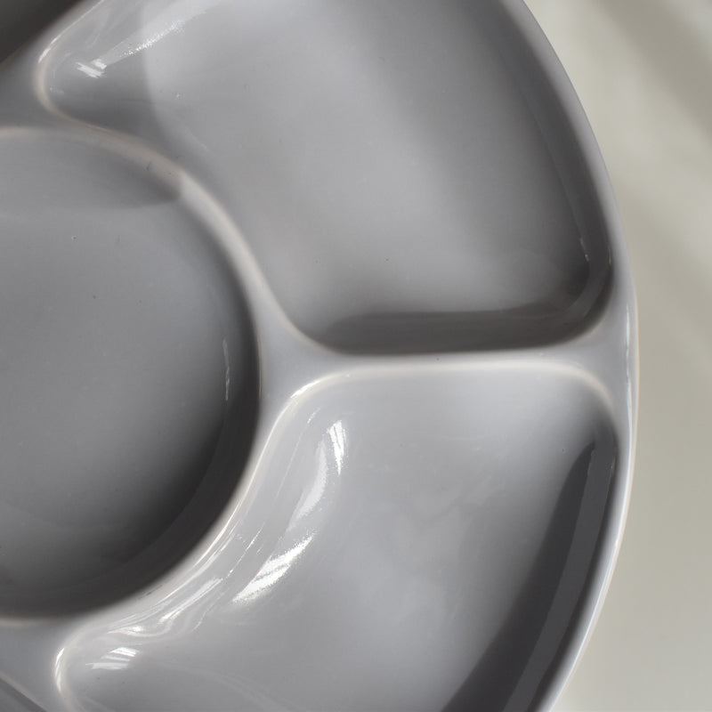 Vintage Fondue Plate Gien Gris H