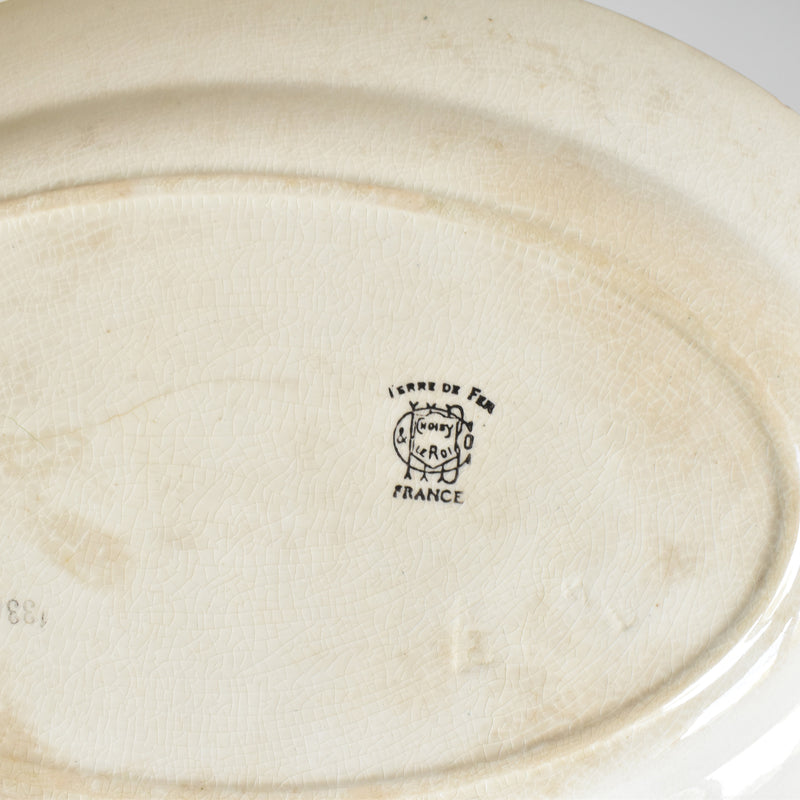 Antique Oval Platter, Choisy-le-Roi, "Petites Fleurs Jaunes"