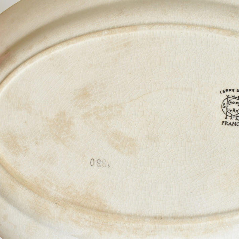 Antique Oval Platter, Choisy-le-Roi, "Petites Fleurs Jaunes"