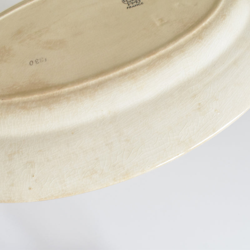 Antique Oval Platter, Choisy-le-Roi, "Petites Fleurs Jaunes"