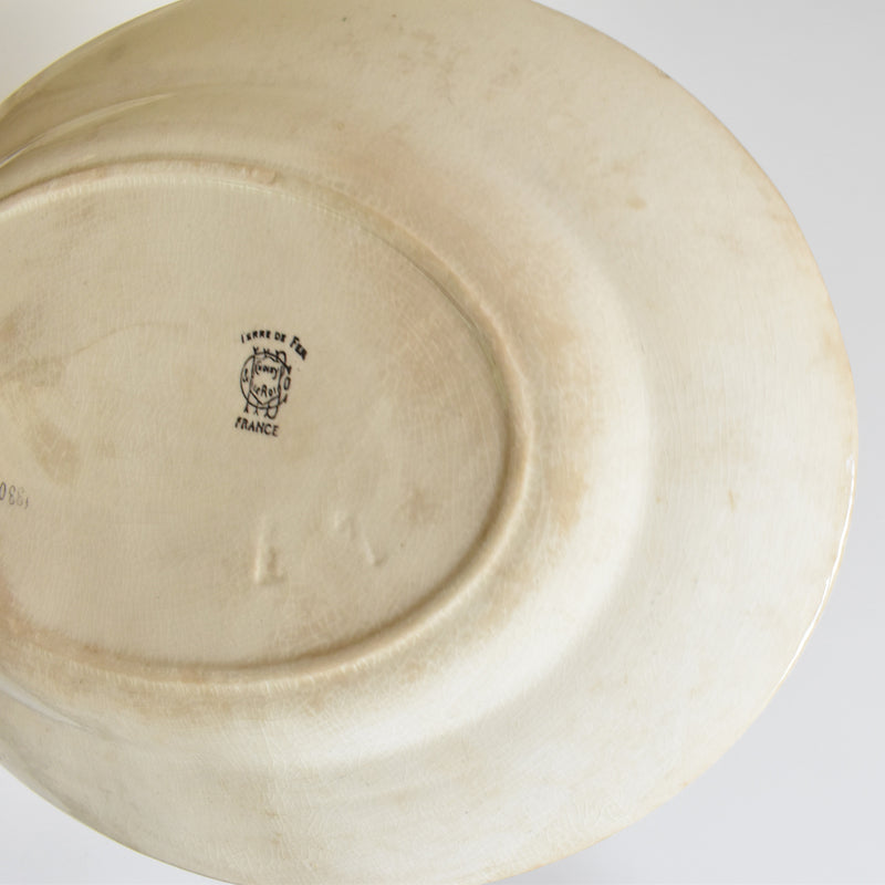 Antique Oval Platter, Choisy-le-Roi, "Petites Fleurs Jaunes"