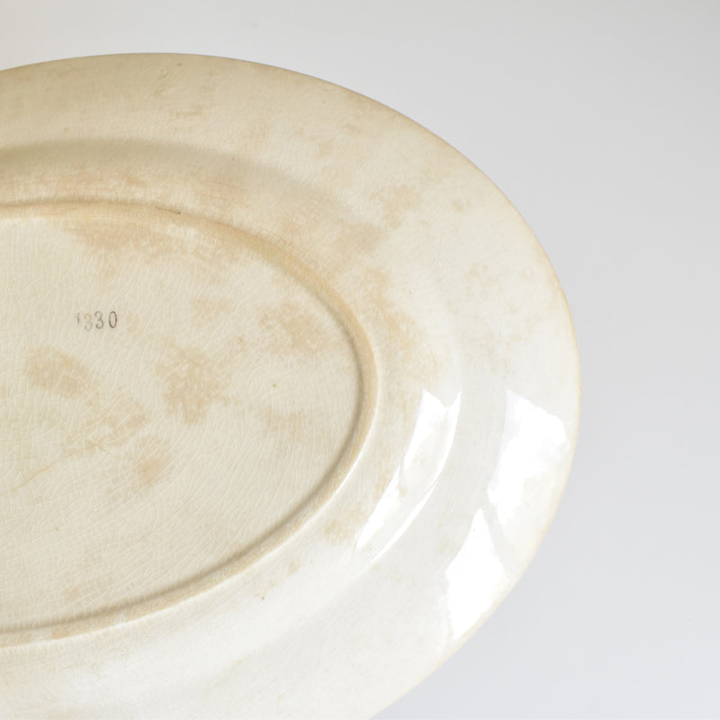 Antique Oval Platter, Choisy-le-Roi, "Petites Fleurs Jaunes"
