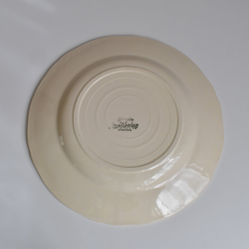 Vintage Digoin & Sarreguemines Flower Rim Plate 23cm E
