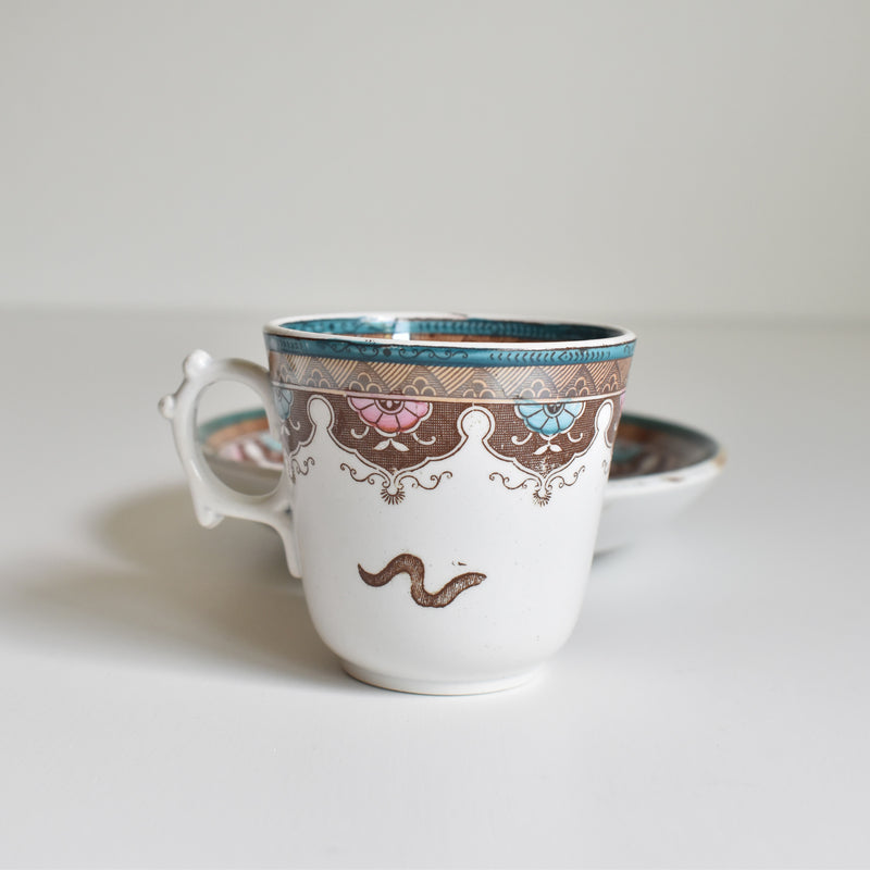 アンティークコーヒカップ＆ソーサー サルグミンヌ F