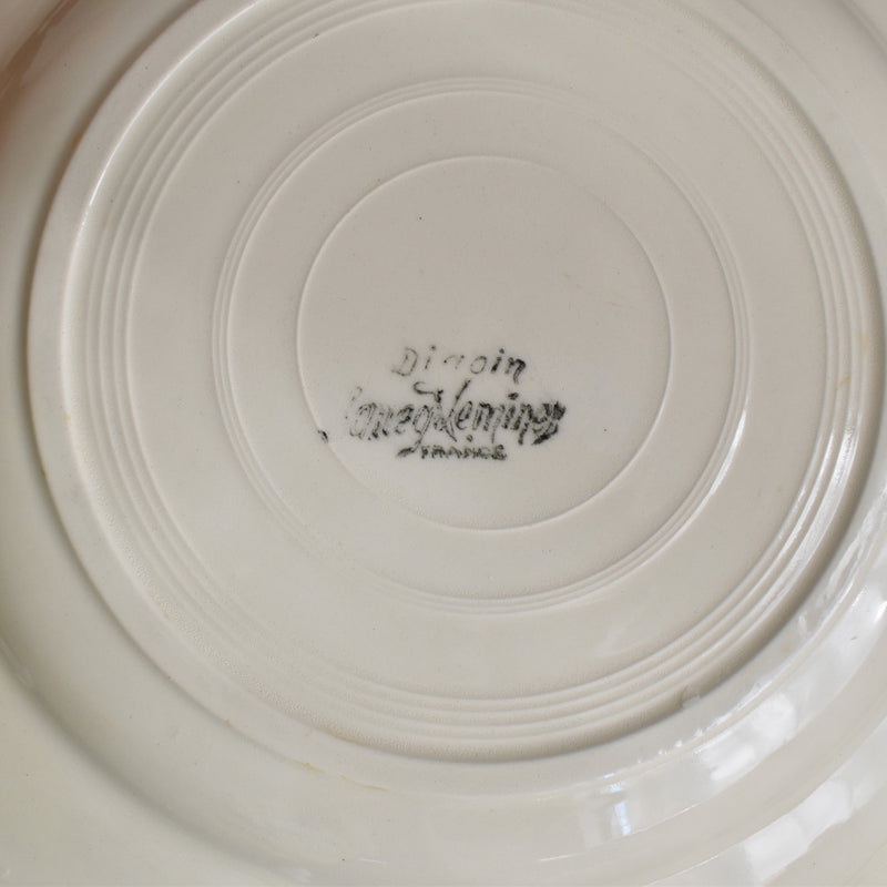 Vintage Digoin & Sarreguemines Flower Rim Plate 23cm E