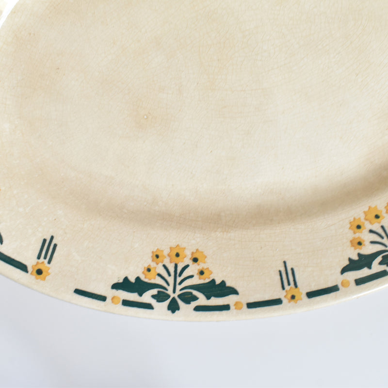 Antique Oval Platter, Choisy-le-Roi, "Petites Fleurs Jaunes"