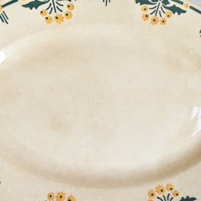 Antique Oval Platter, Choisy-le-Roi, "Petites Fleurs Jaunes"