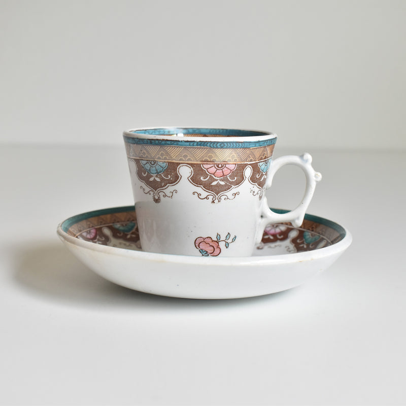 Antique Coffee Cup & Saucer, Sarreguemines E