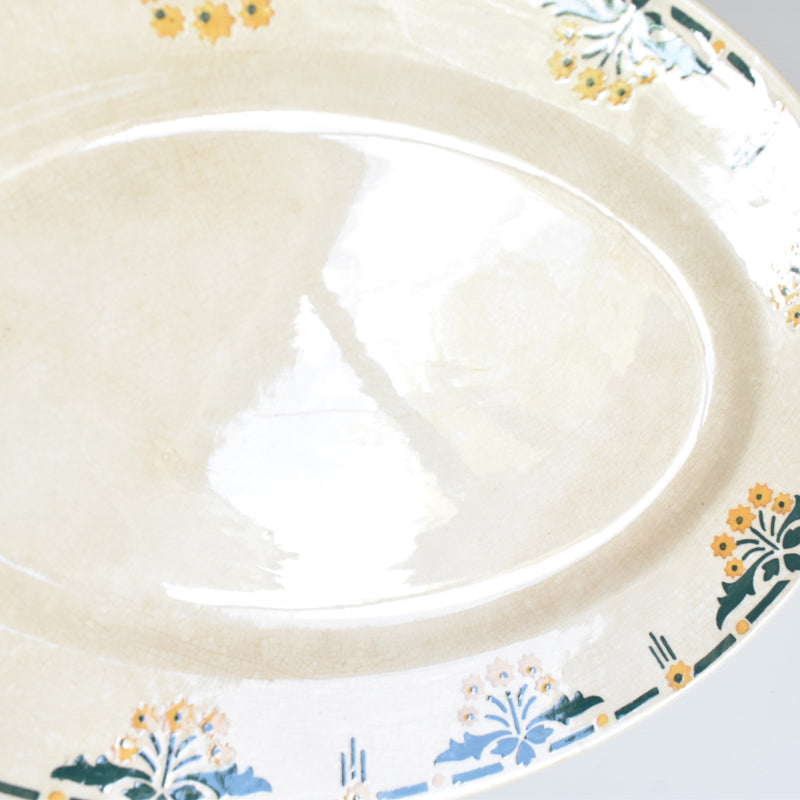 Antique Oval Platter, Choisy-le-Roi, "Petites Fleurs Jaunes"