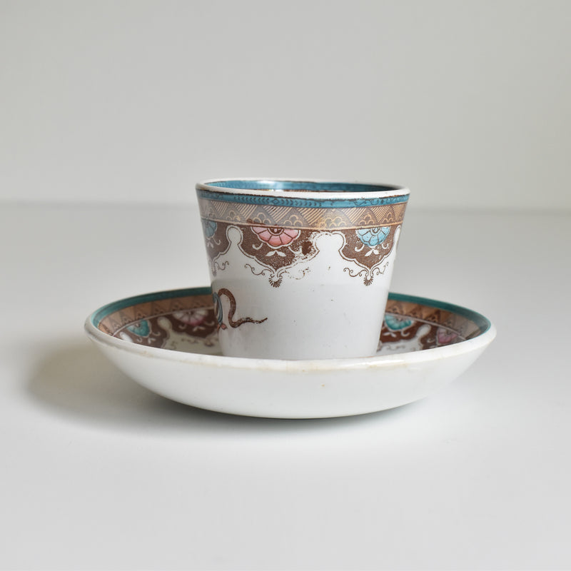 Antique Coffee Cup & Saucer, Sarreguemines E