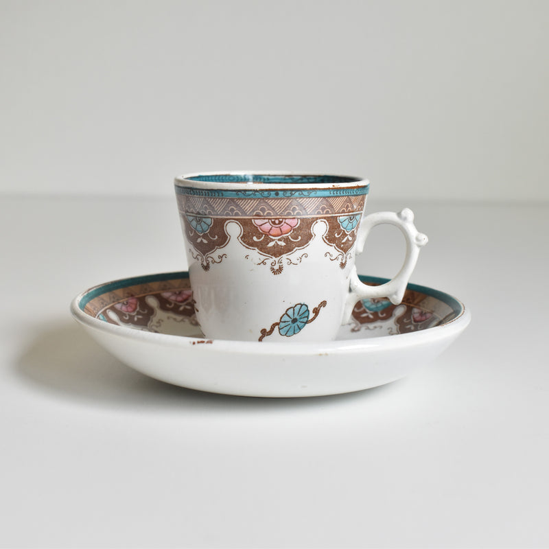 Antique Coffee Cup & Saucer, Sarreguemines D