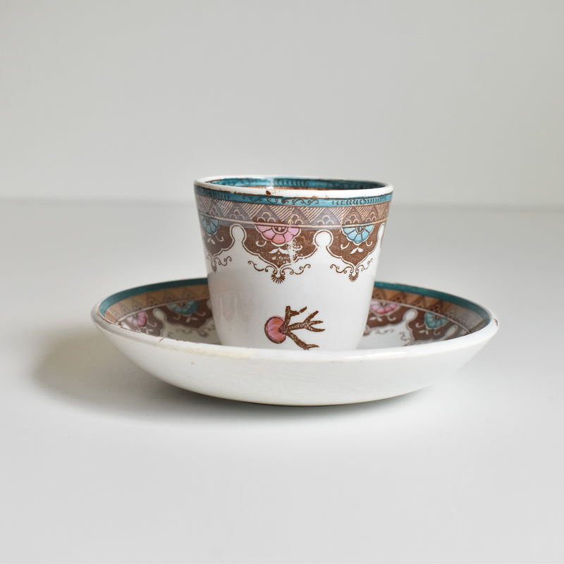 Antique Coffee Cup & Saucer, Sarreguemines D
