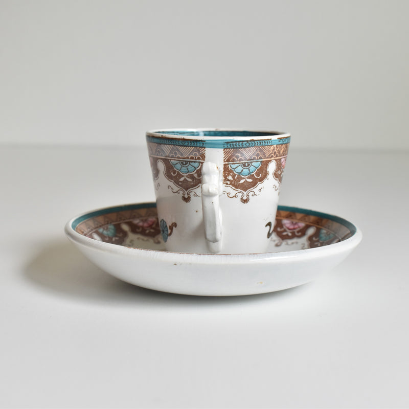 Antique Coffee Cup & Saucer, Sarreguemines D