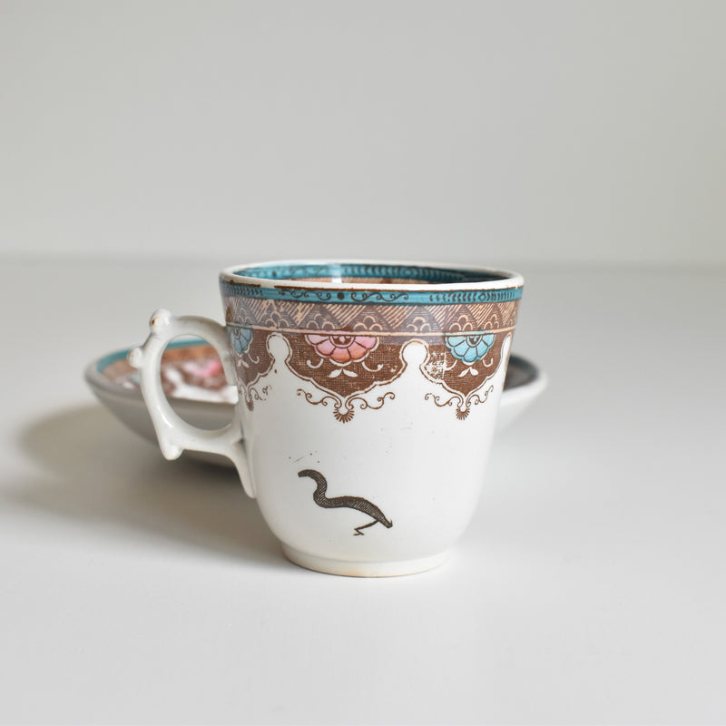 Antique Coffee Cup & Saucer, Sarreguemines D