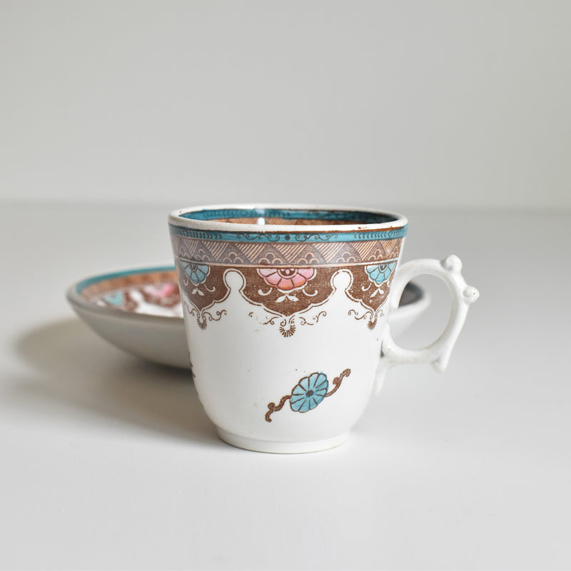 Antique Coffee Cup & Saucer, Sarreguemines D