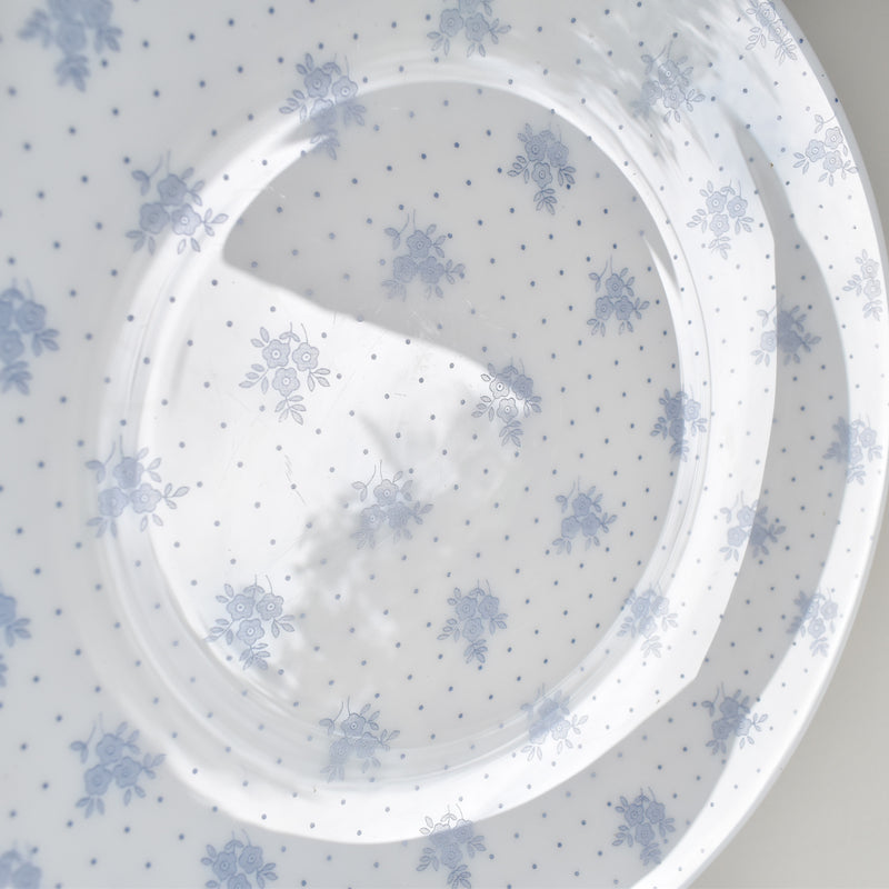 Vintage Glass Plate ARCOPAL Fleurs bleues