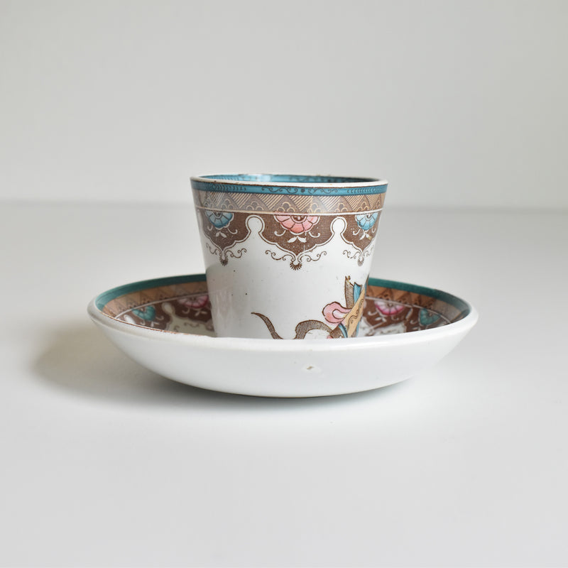 Antique Coffee Cup & Saucer, Sarreguemines, C