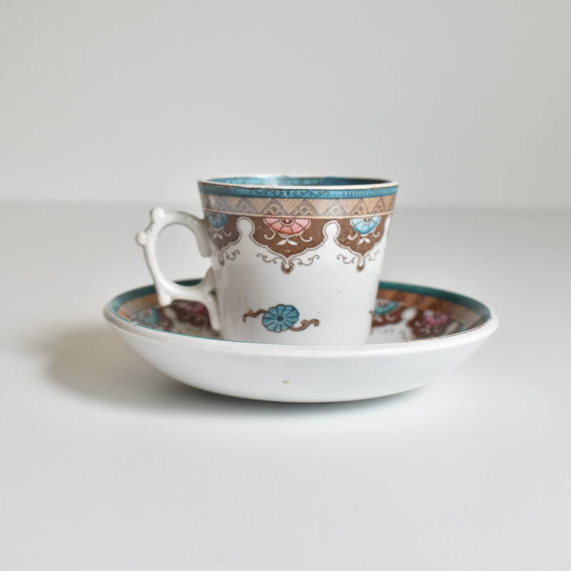 Antique Coffee Cup & Saucer, Sarreguemines, C