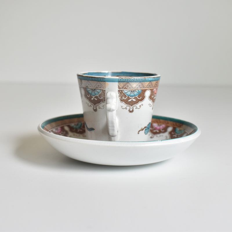 Antique Coffee Cup & Saucer, Sarreguemines, C