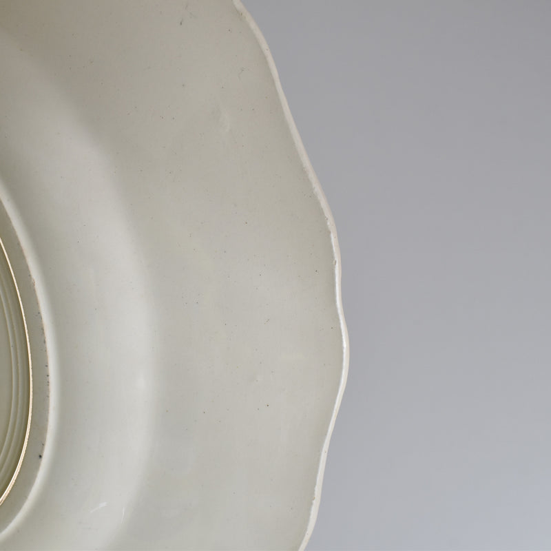 Vintage Plate Digoin & Sarreguemines Floral Rim Ivoire
