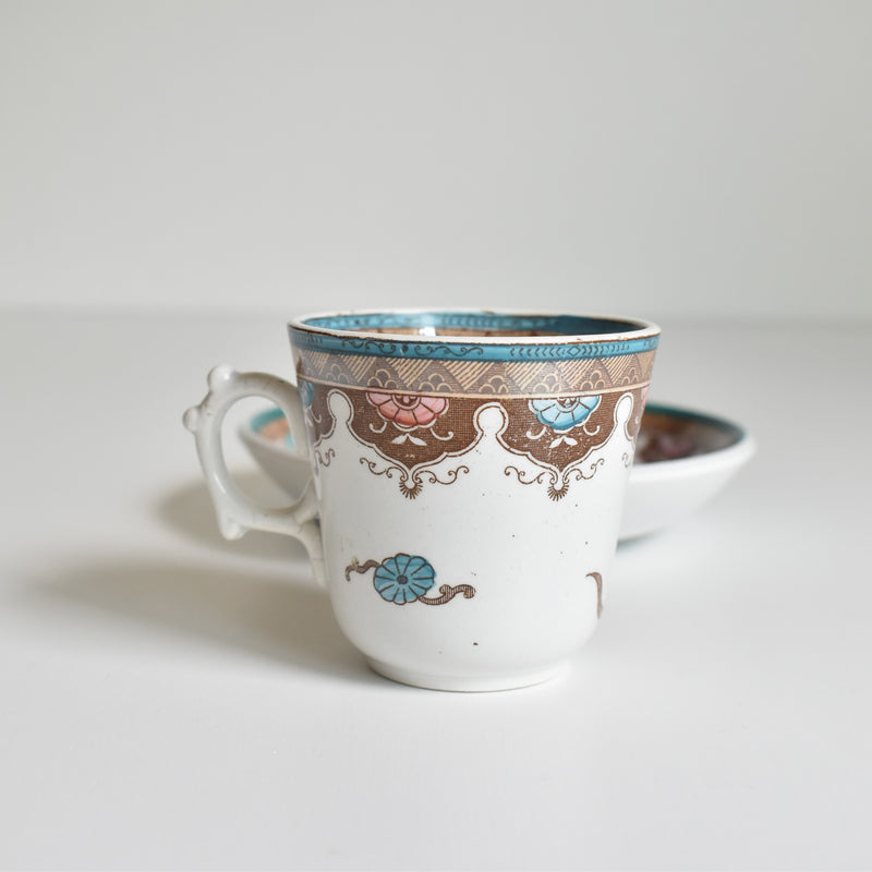 Antique Coffee Cup & Saucer, Sarreguemines, C