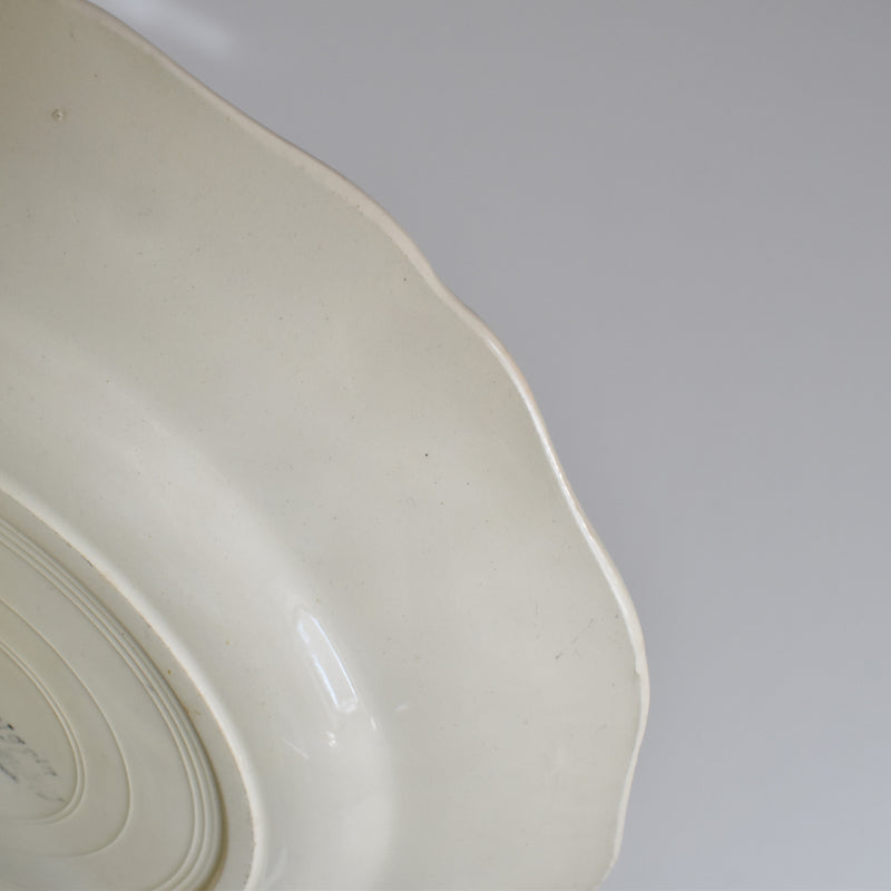 Vintage Plate Digoin & Sarreguemines Floral Rim Ivoire