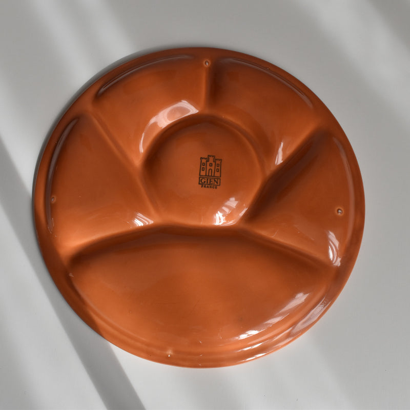 Vintage Fondue Plate Gien Terracotta