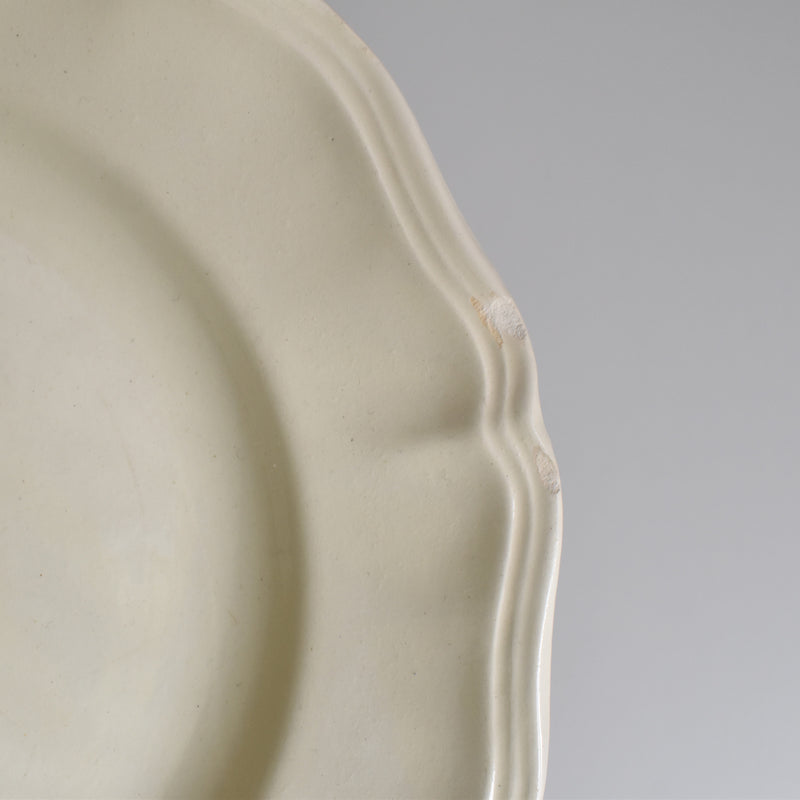 Vintage Plate Digoin & Sarreguemines Floral Rim Ivoire