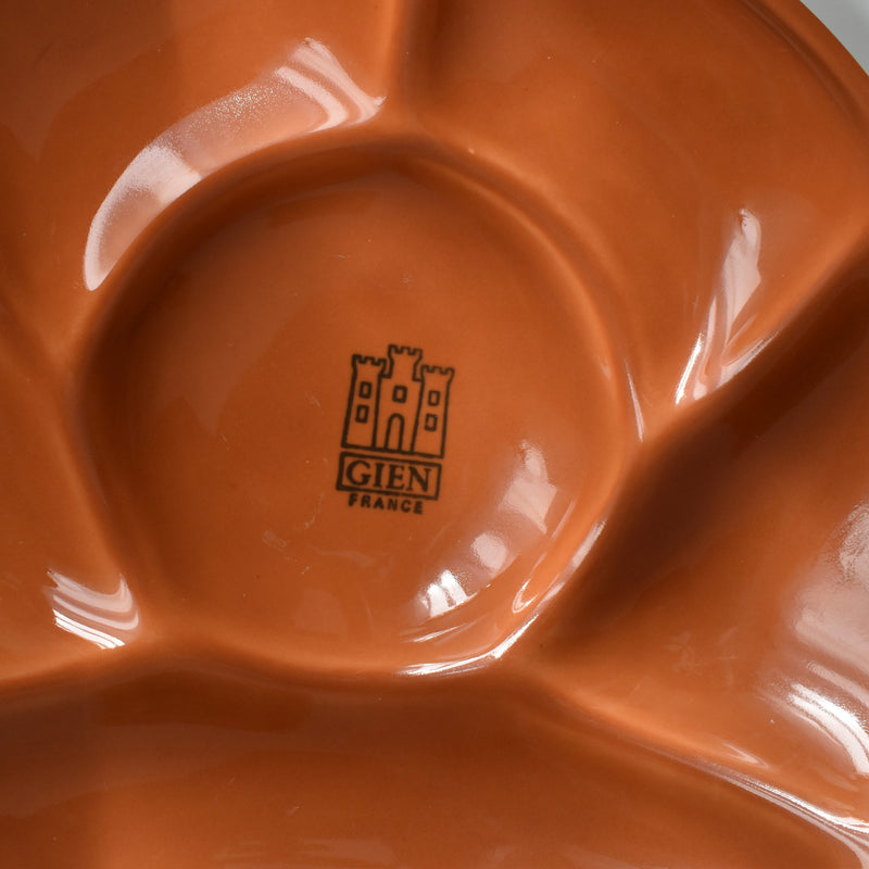 Vintage Fondue Plate Gien Terracotta