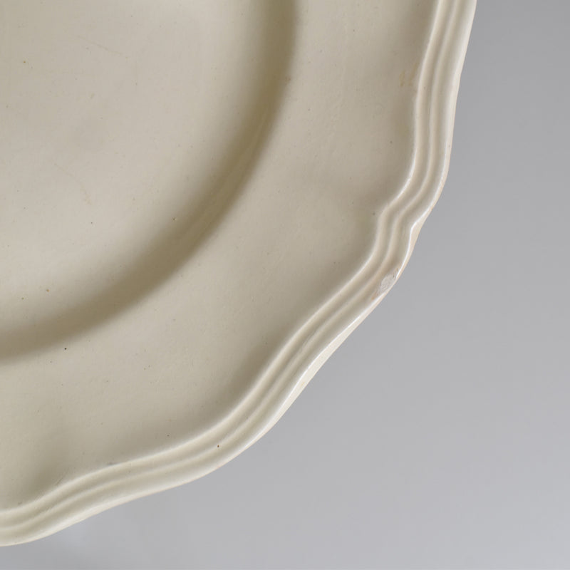 Vintage Plate Digoin & Sarreguemines Floral Rim Ivoire