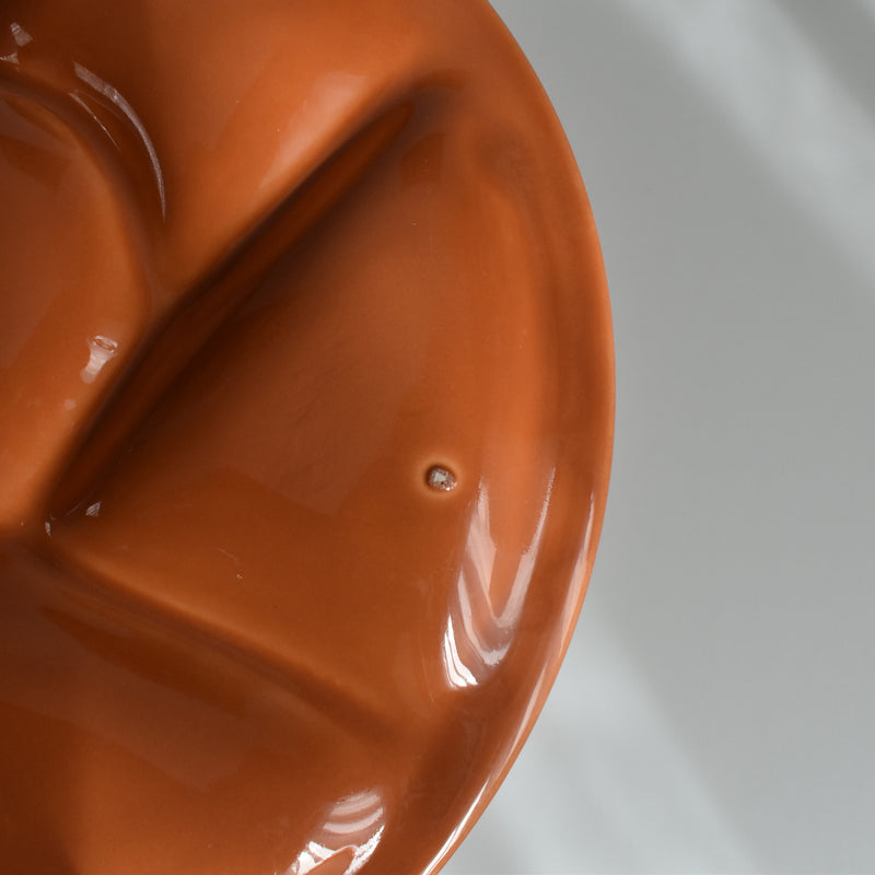 Vintage Fondue Plate Gien Terracotta