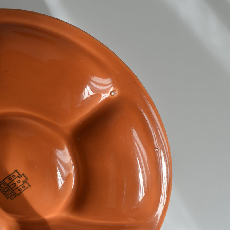 Vintage Fondue Plate Gien Terracotta