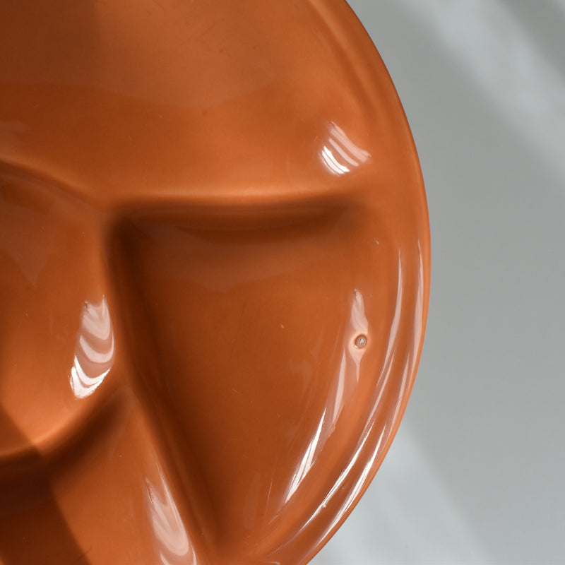 Vintage Fondue Plate Gien Terracotta