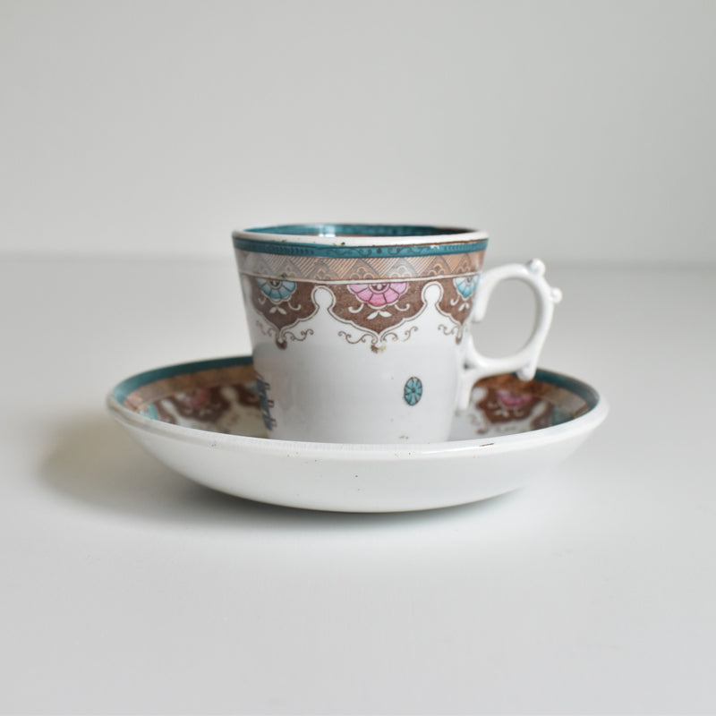 Antique Coffee Cup & Saucer, Sarreguemines A