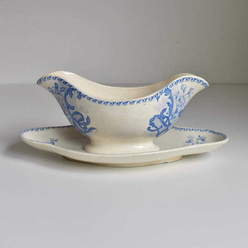 Antique Sauce Boat - Creil et Montereau - Papillons