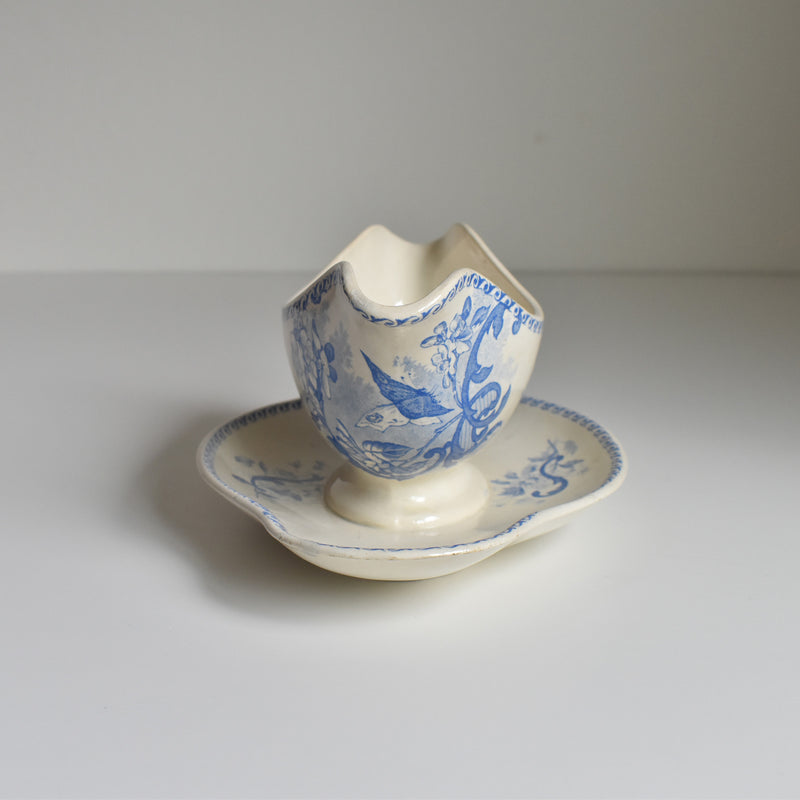 Antique Sauce Boat - Creil et Montereau - Papillons