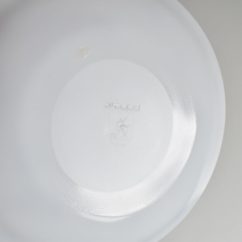 Vintage Glass Dessert Plate ARCOPAL Fleurs bleues