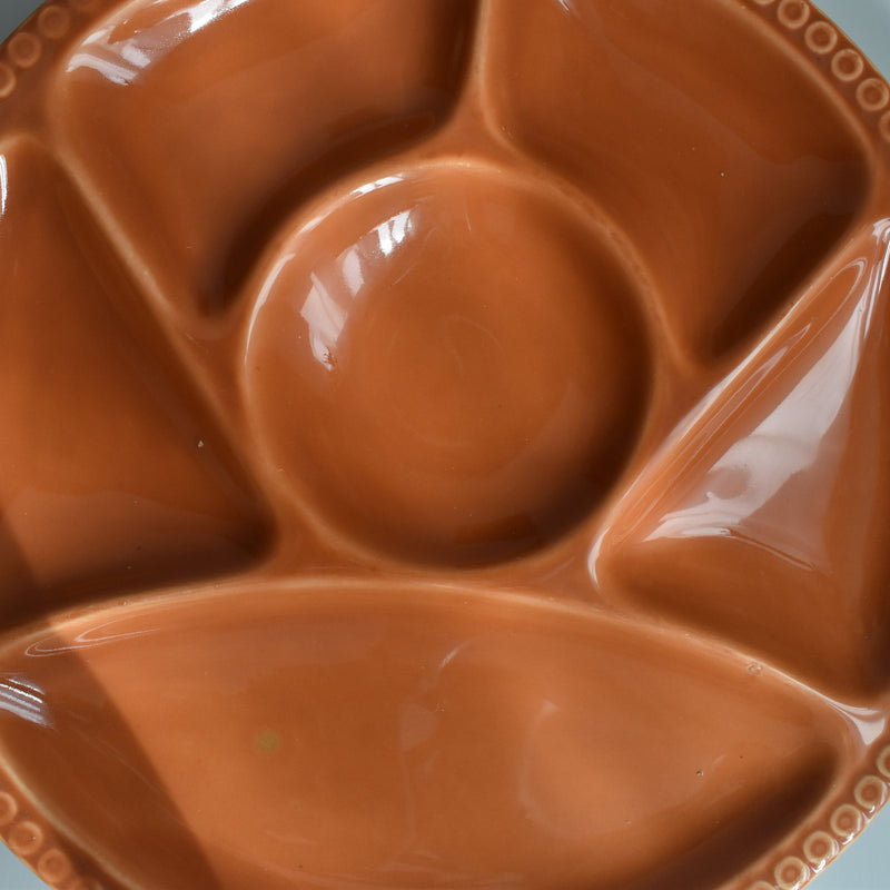 Vintage Fondue Plate Gien Terracotta