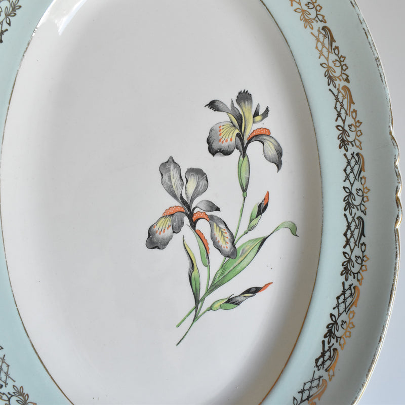 Vintage Oval Dish Moulin des Loups Iris