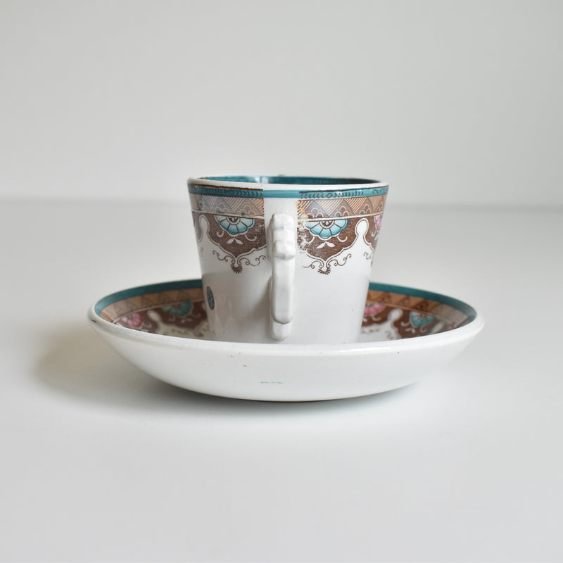 Antique Coffee Cup & Saucer, Sarreguemines A