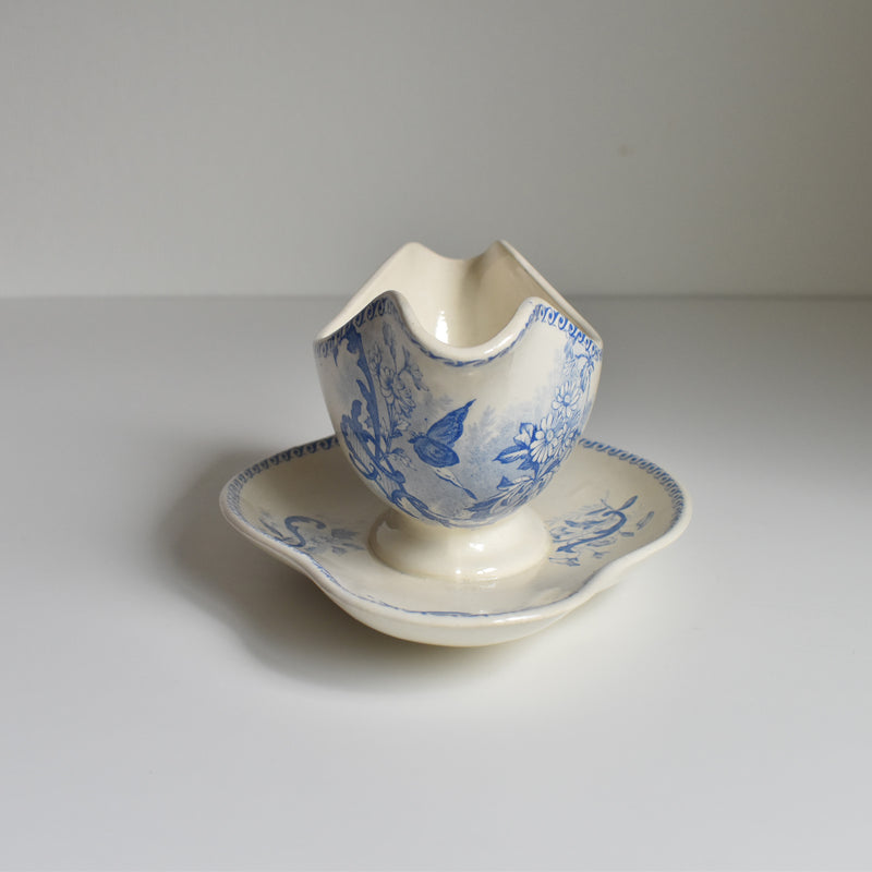 Antique Sauce Boat - Creil et Montereau - Papillons