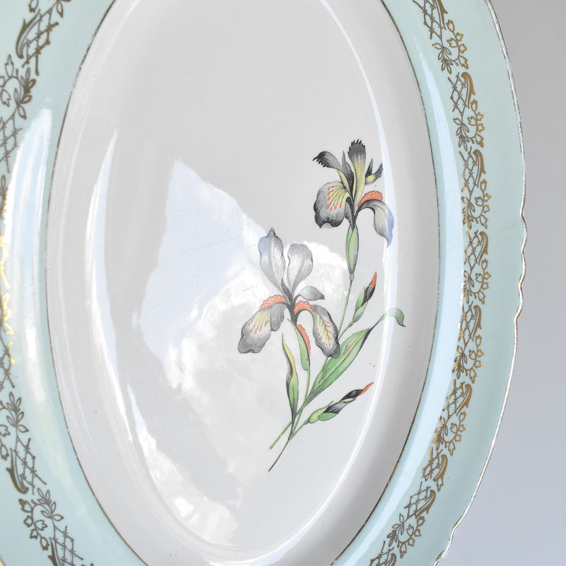 Vintage Oval Dish Moulin des Loups Iris