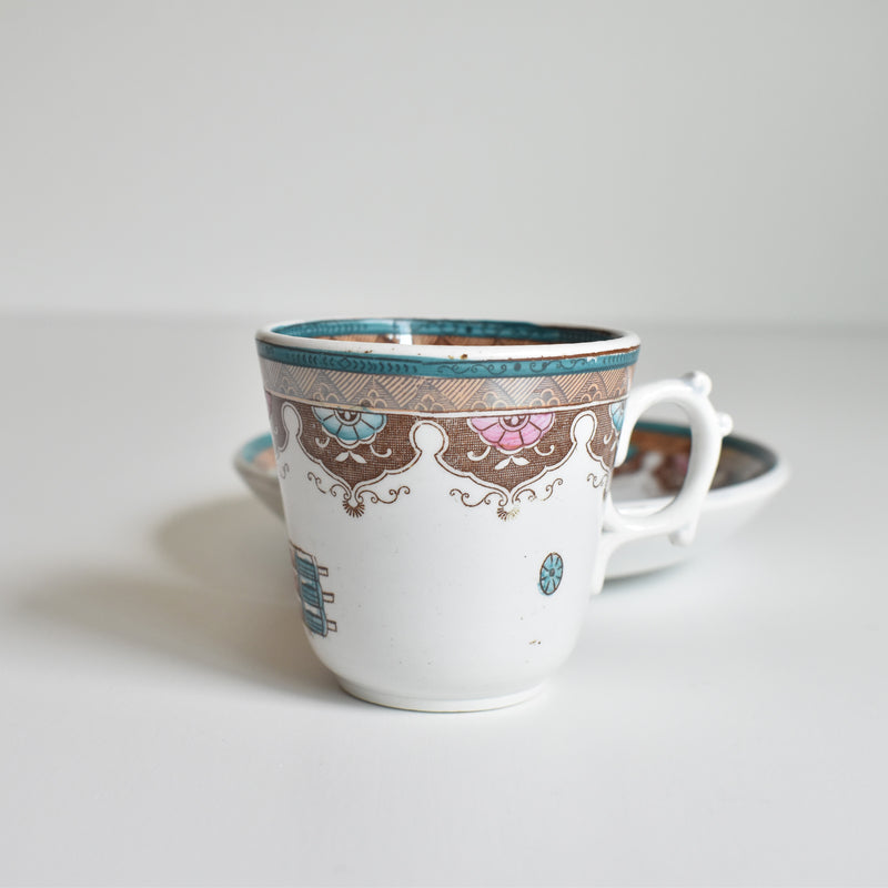 Antique Coffee Cup & Saucer, Sarreguemines A