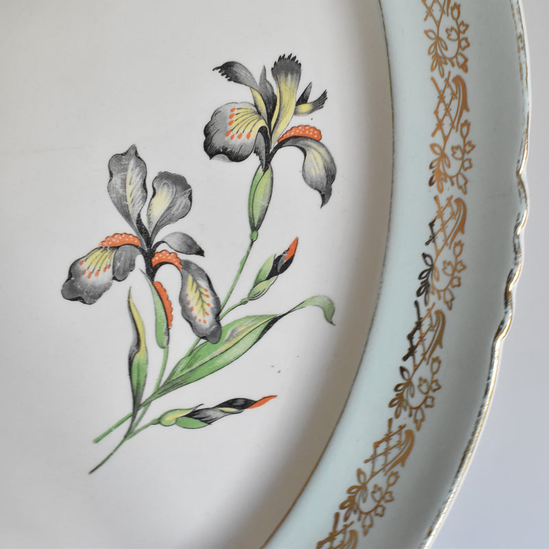Vintage Oval Dish Moulin des Loups Iris