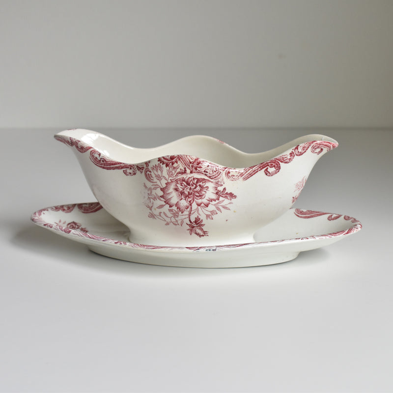 Antique Sauce Boat LG Clairefontaine Pavots